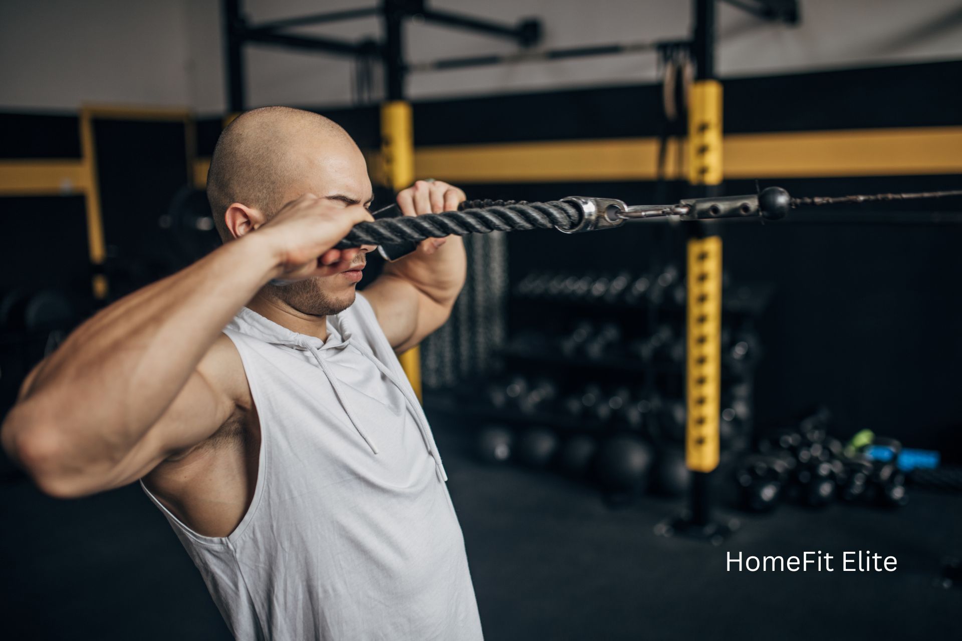 Modern man training at home in Abu Dhabi with HomeFit Elite