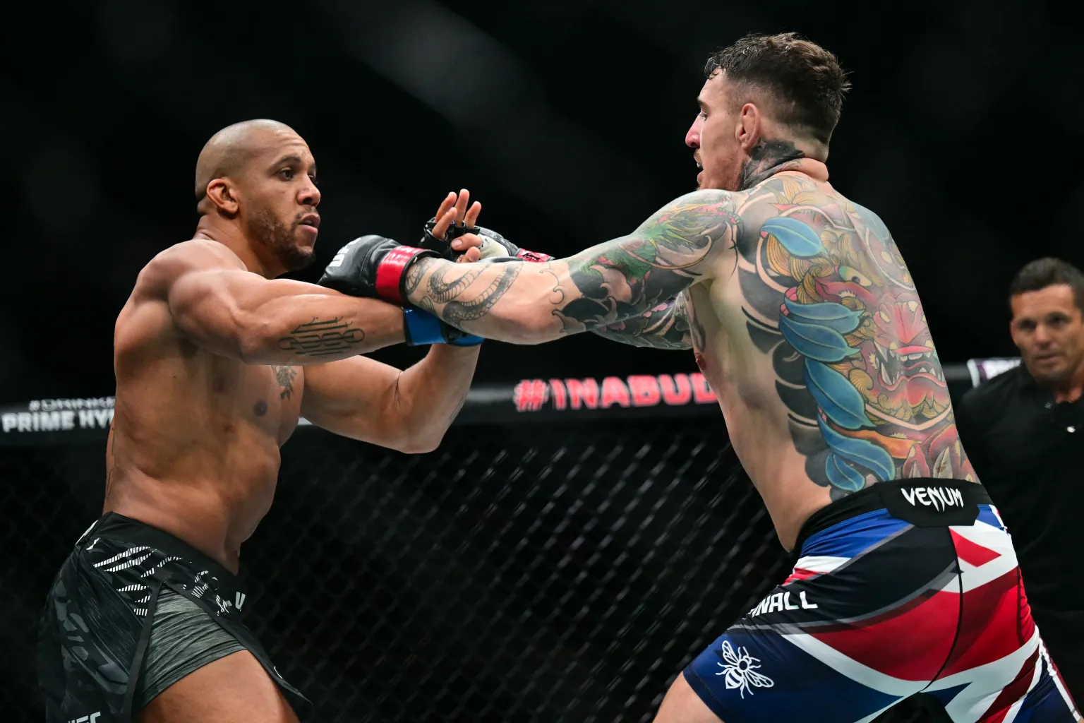 om Aspinall and Ciryl Gane face-off at UFC 321 in Abu Dhabi inside Etihad Arena