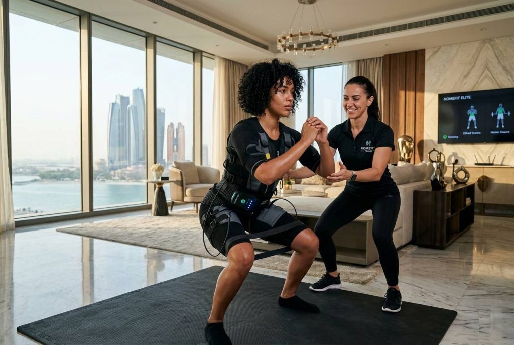 Professional in-home EMS training session in Abu Dhabi